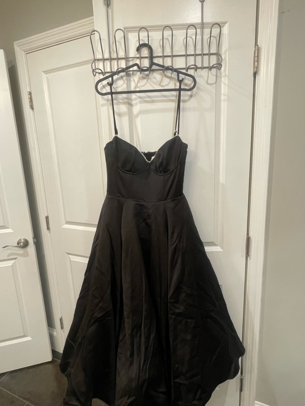 House of CB Mademoiselle - Black Satin Tulle MIDI Dress - size medium - A/C cup